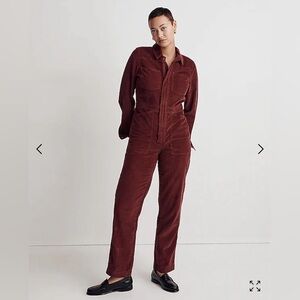 NWT Madewell burgundy corduroy jumpsuit size small